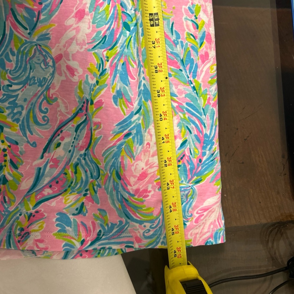 Lilly Pulitzer Pastel Pink & Blue Tropical Print Maxi Dress Sz large - Picture 10 of 11
